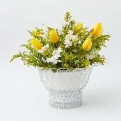 White Metal Planter