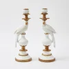 White Parrot Candle Holder (Pair)