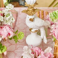 White Parrot Candle Holder (Pair)