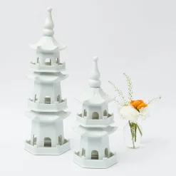 White Porcelain Pagoda Decoration Set