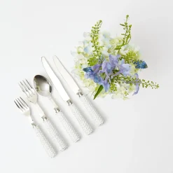 White Rattan Cutlery (5 Piece)