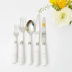 White Rattan Cutlery (5 Piece)