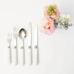 White Rattan Cutlery (5 Piece)