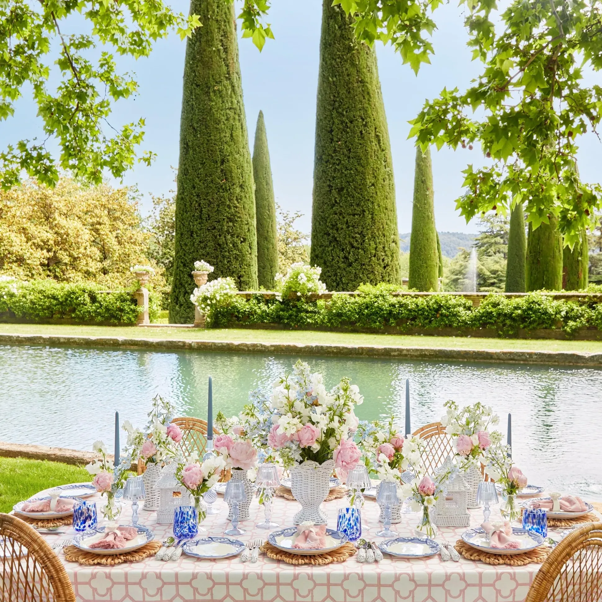 White Rattan Decoration Set