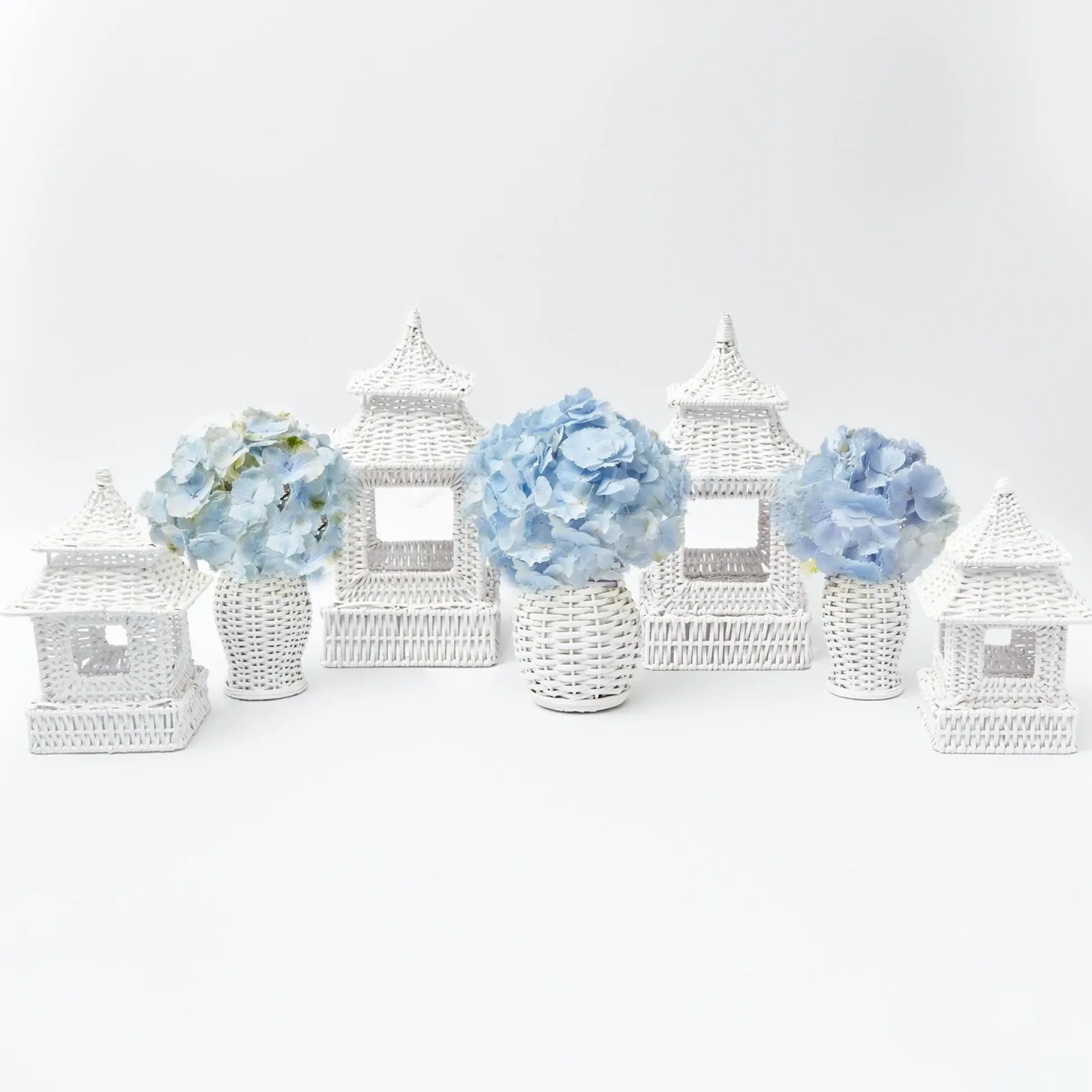 White Rattan Decoration Set
