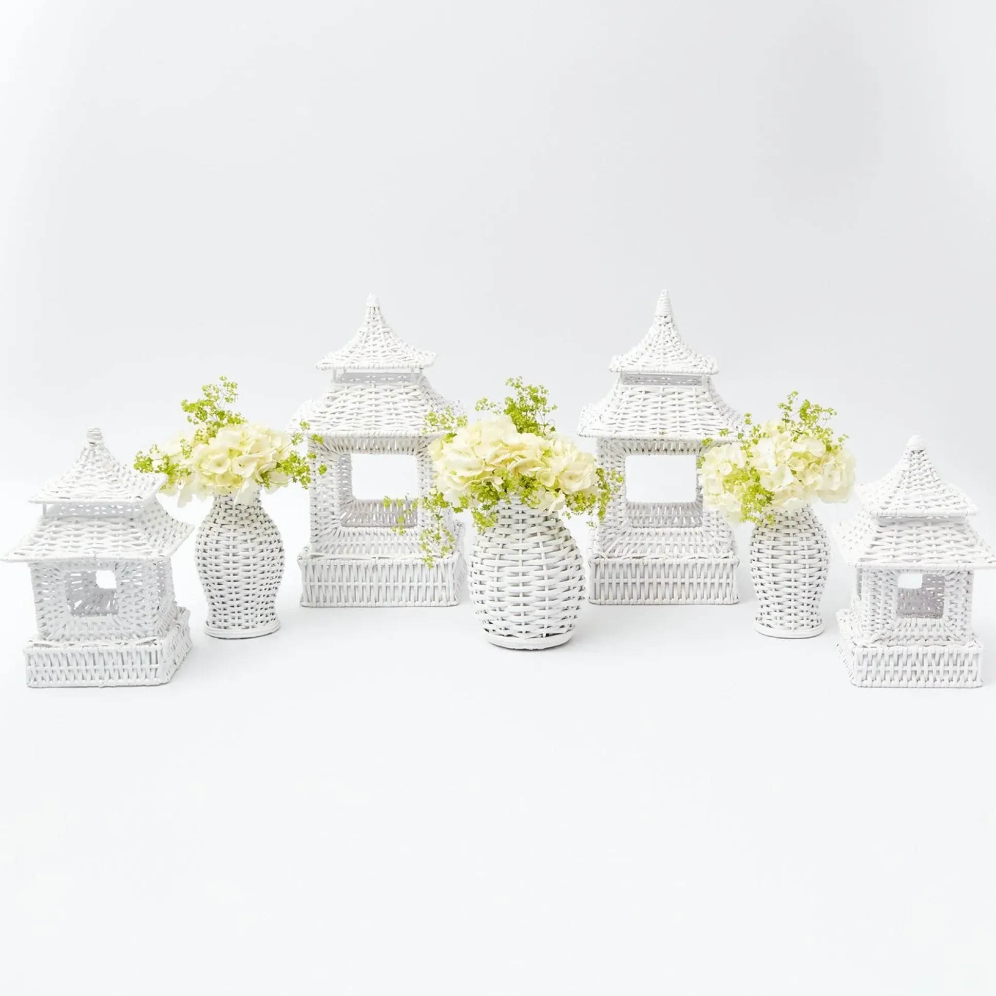 White Rattan Decoration Set