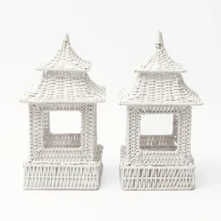 White Rattan Decoration Set