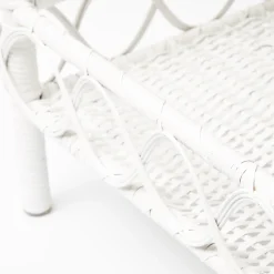 White Rattan Outdoor Side Table
