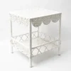 White Rattan Outdoor Side Table