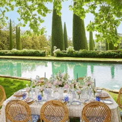 White Rattan Pagoda & Urn Vase Set