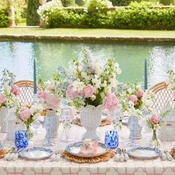 White Rattan Pagoda & Urn Vase Set