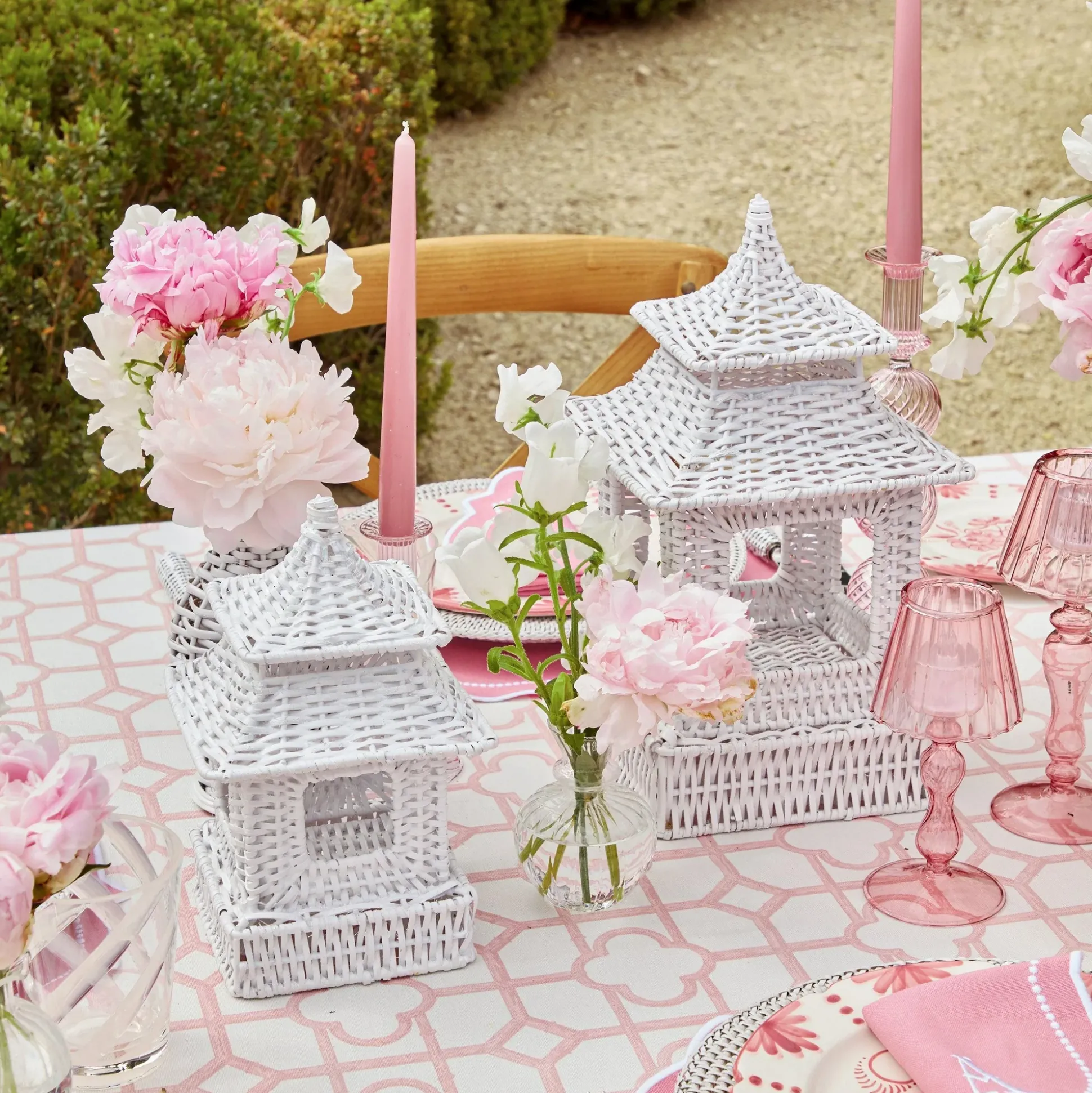 White Rattan Pagoda Lantern