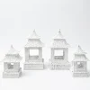 White Rattan Pagoda Lantern Set