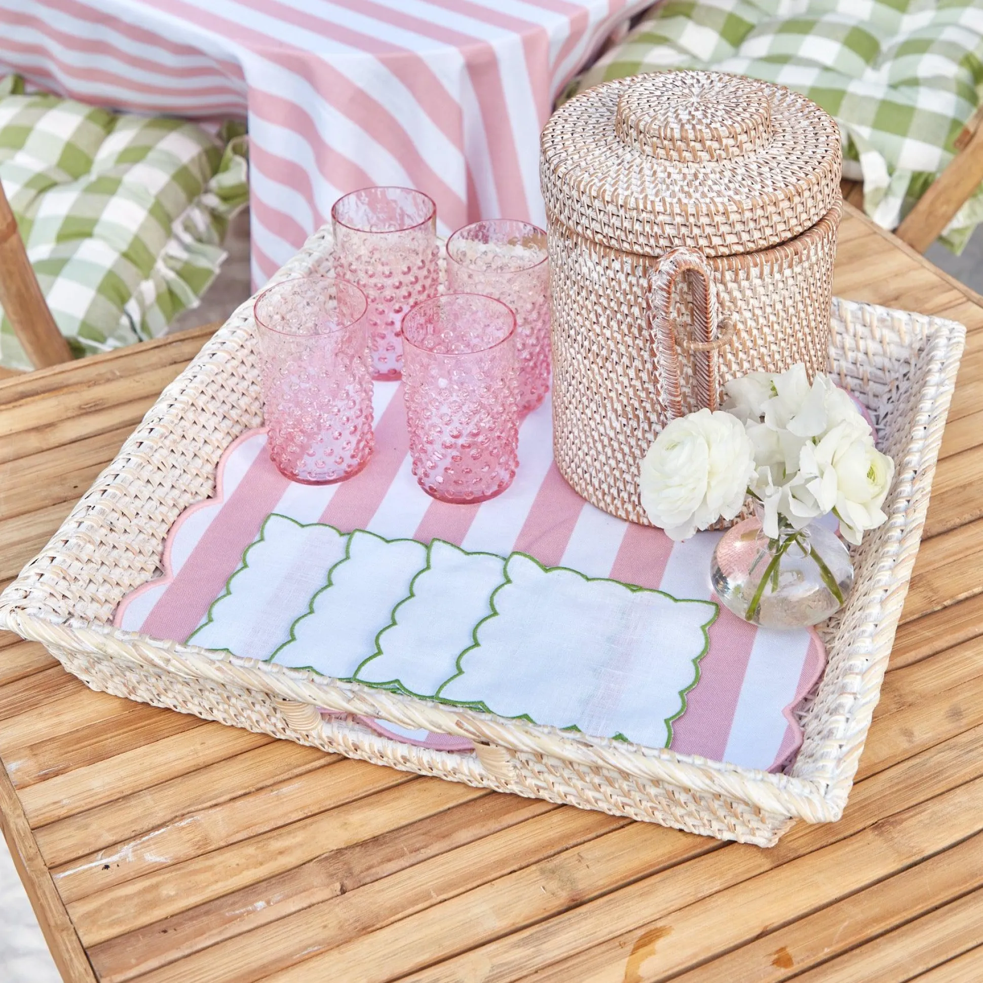 White Rattan Tray