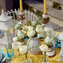 White Rattan Vase (Set Of 3)