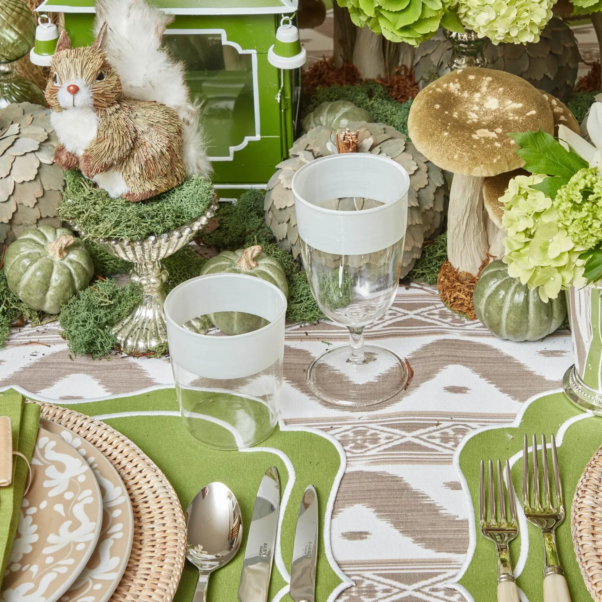 White Ribbon Water & Wine Glassware Set