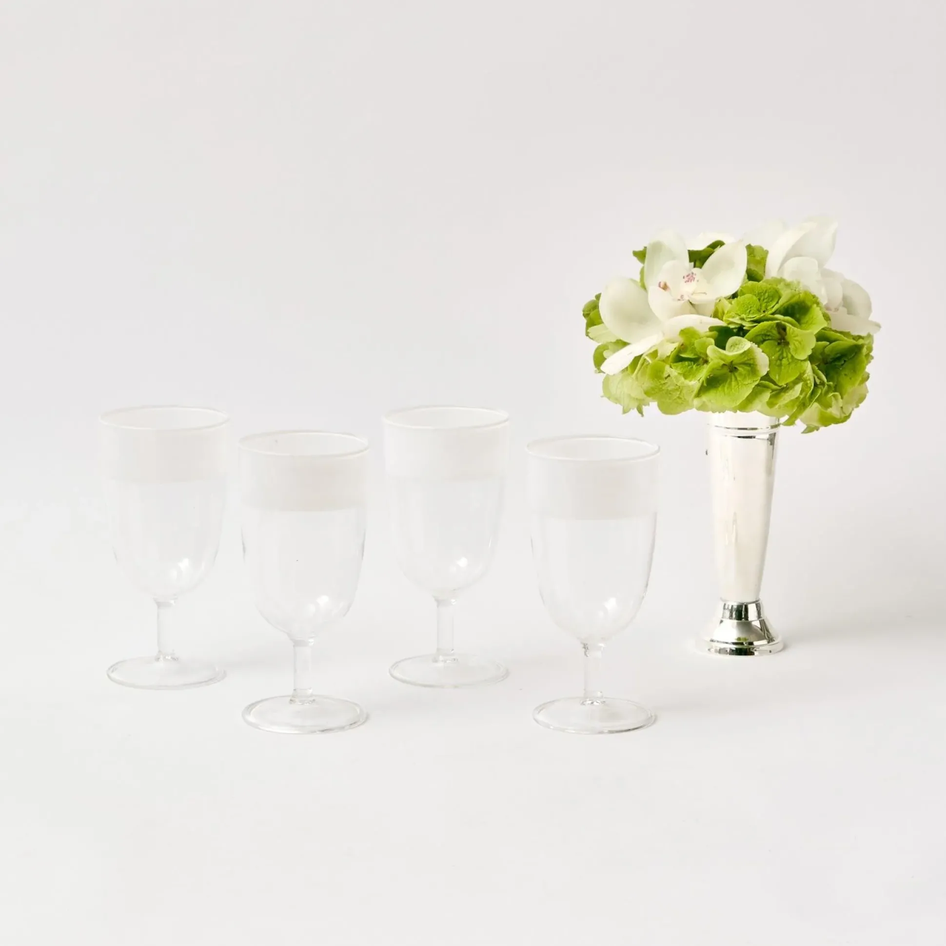 White Ribbon Water & Wine Glassware Set