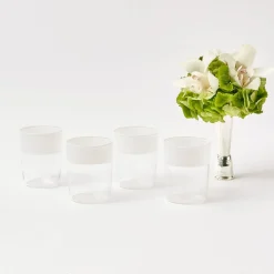 White Ribbon Water Glasses (Set Of 4)