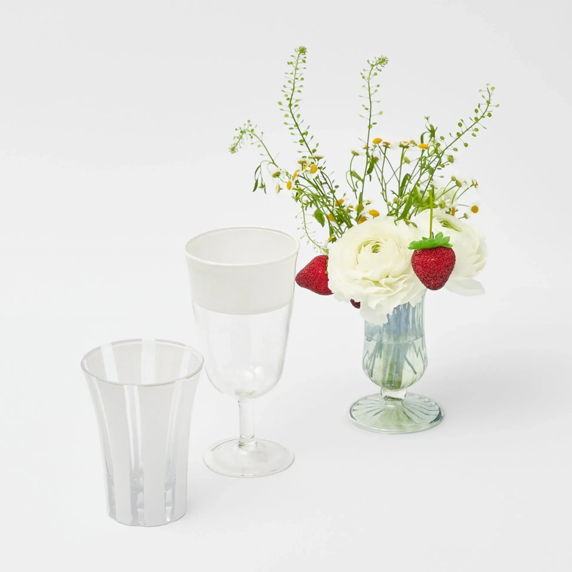 White Ribbon Wine Glasses (Set Of 4)