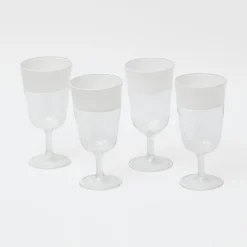 White Ribbon Wine Glasses (Set Of 4)