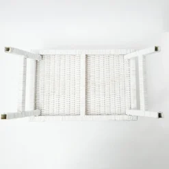 White Scalloped Rattan Breakfast Tray