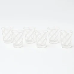White Swirl Outdoor Glasses (Set Of 6)