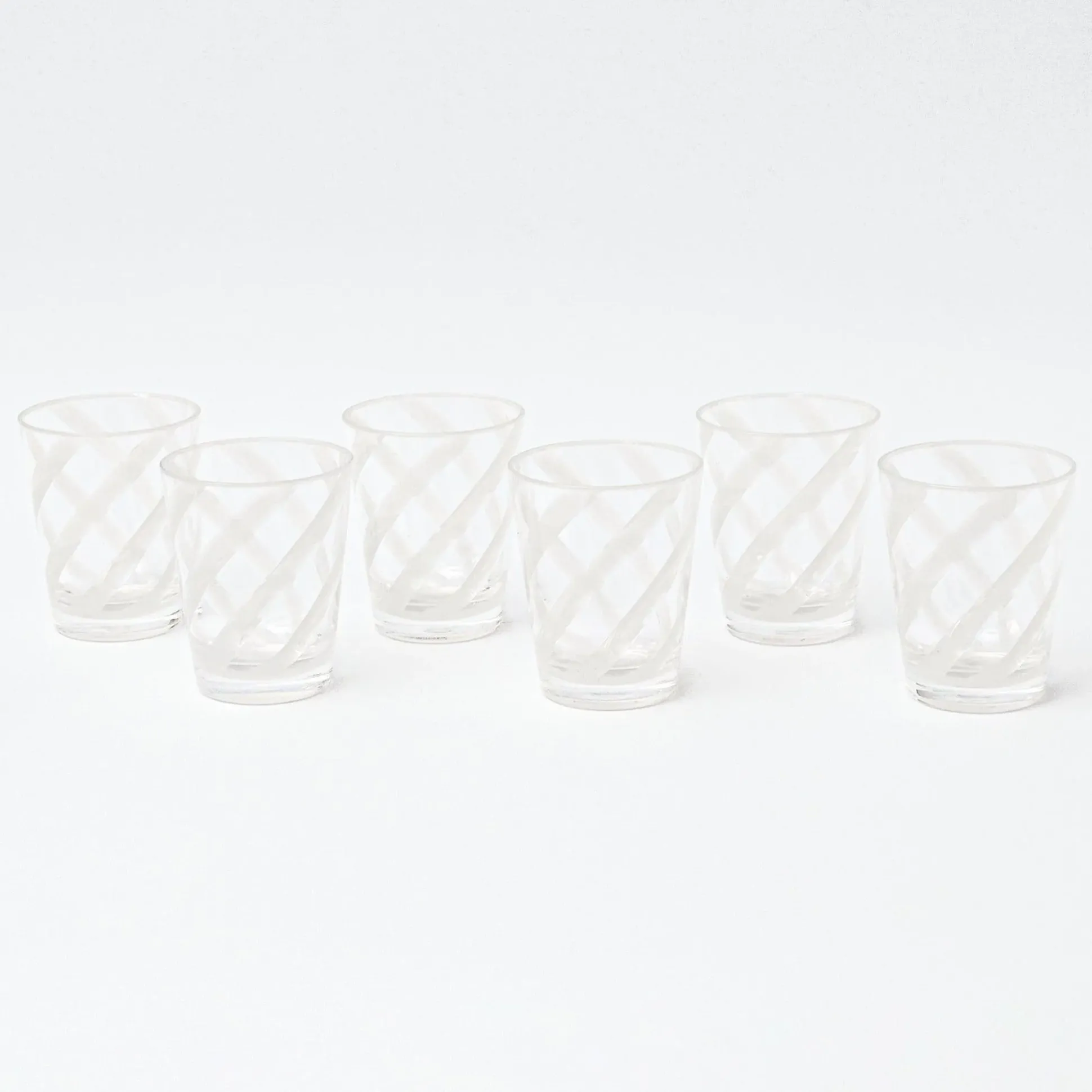 White Swirl Outdoor Glasses (Set Of 6)