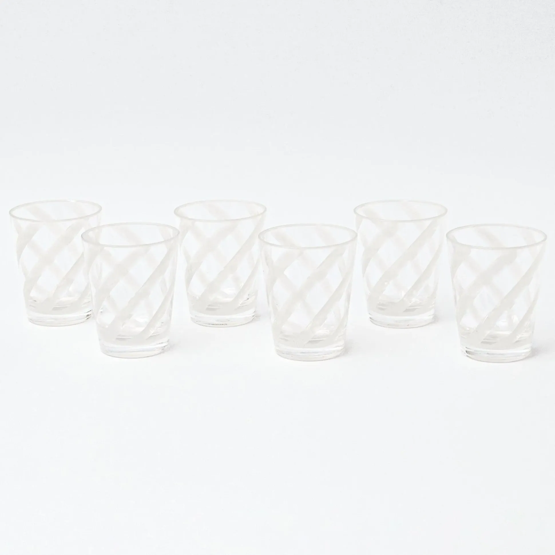 White Swirl Outdoor Glasses (Set Of 6)