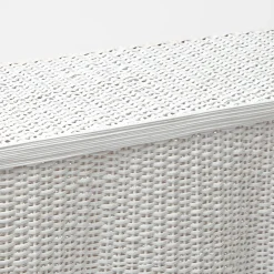 White Vivienne Rattan Scalloped Console Table