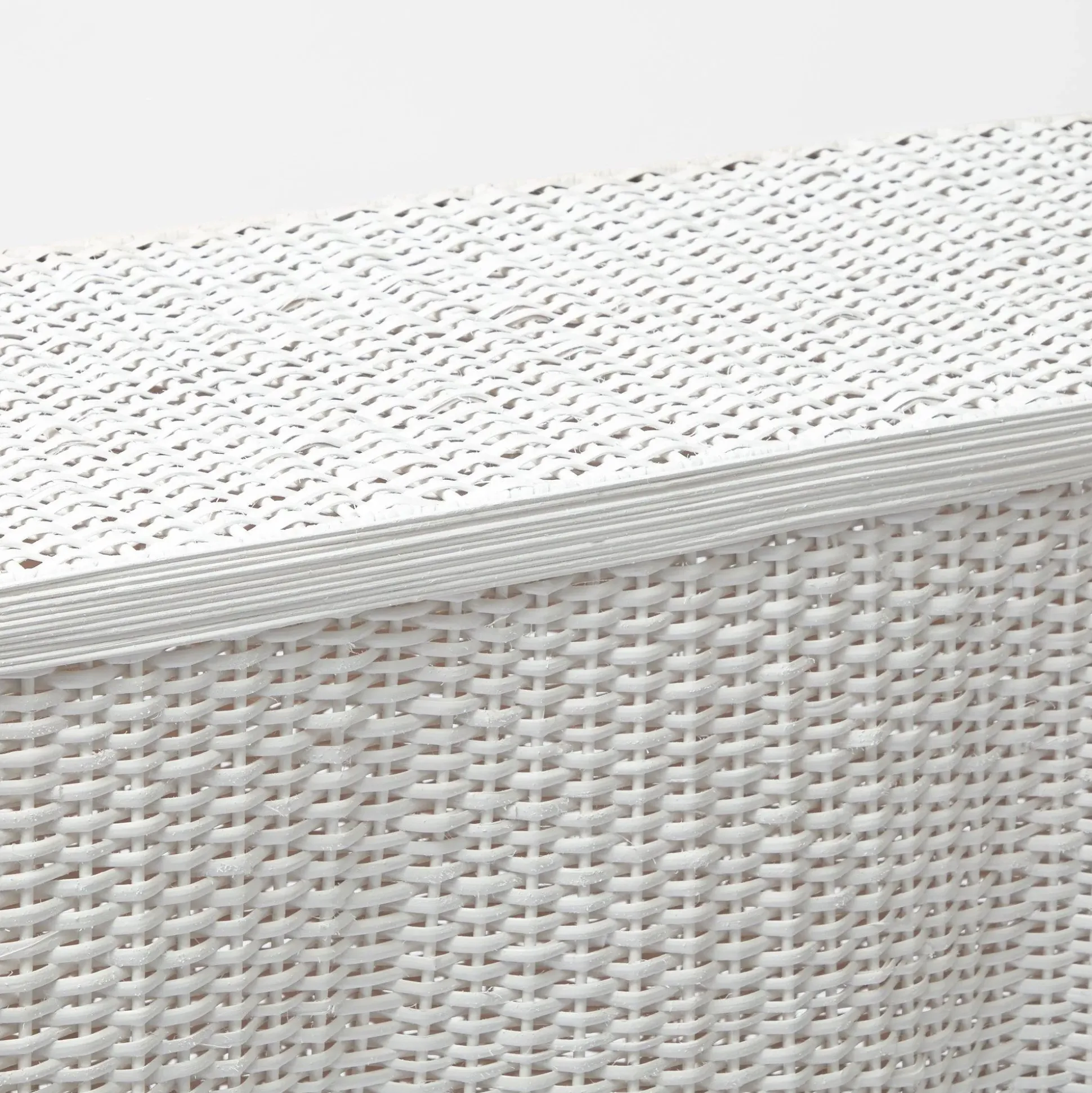 White Vivienne Rattan Scalloped Console Table