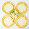 Yellow Capri Lettuce Dinner & Starter Plates (Set Of 8)