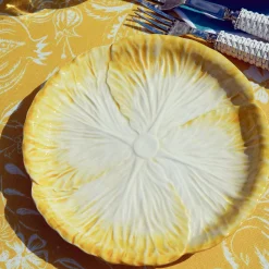 Yellow Capri Lettuce Dinner & Starter Plates (Set Of 8)