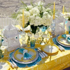 Yellow Capri Lettuce Dinner & Starter Plates (Set Of 8)