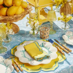 Yellow Glass Lantern Tea Light Holder (Pair) - 18Cm