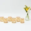 Yellow Raffia Water Glasses (Set Of 6)