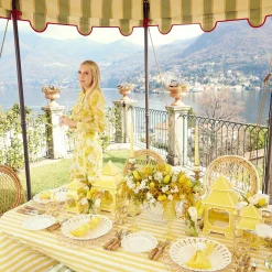 Yellow Raffia Water Glasses (Set Of 6)