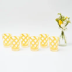 Yellow Swirl Outdoor Glasses (Set Of 6)